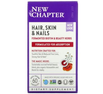New Chapter, Hair, Skin & Nails, 60 Vegan Capsules
