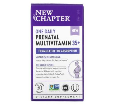 New Chapter, One Daily Prenatal Multivitamin 35+, 30 Vegetarian Tablets
