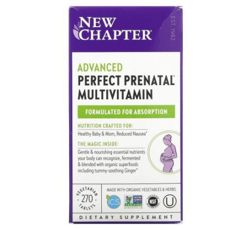 New Chapter, Perfect Prenatal, Whole Food Multivitamin, 270 Vegetarian Tablets