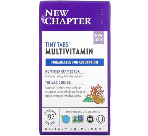 New Chapter, Tiny Tabs Multivitamin, 192 Vegetarian Tablets