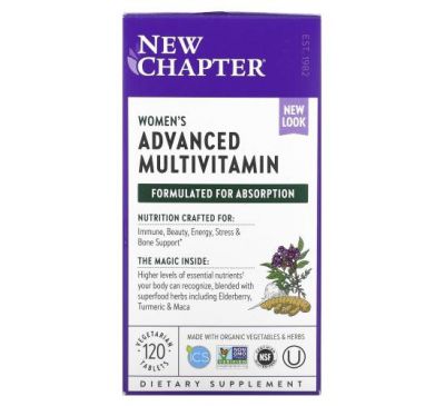 New Chapter, улучшенный мультивитаминный комплекс для женщин, 120 вегетарианских таблеток