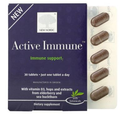 New Nordic, Active Immune, иммунная поддержка, 30 таблеток