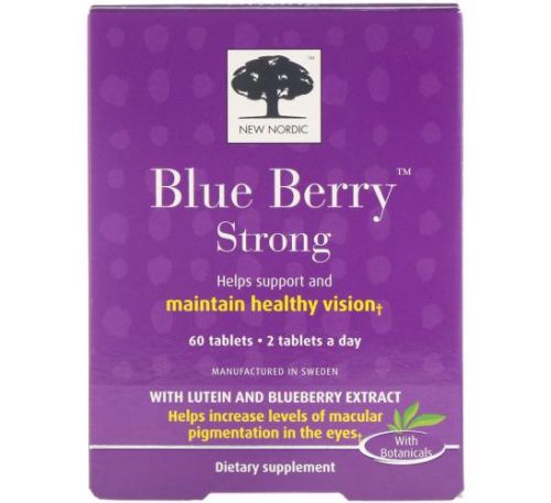 New Nordic, Blue Berry Strong, 60 Tablets