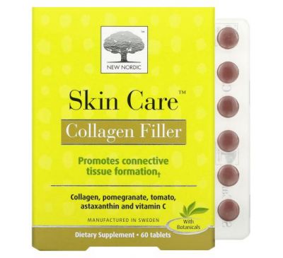 New Nordic, Skin Care, Collagen Filler, 60 Tablets
