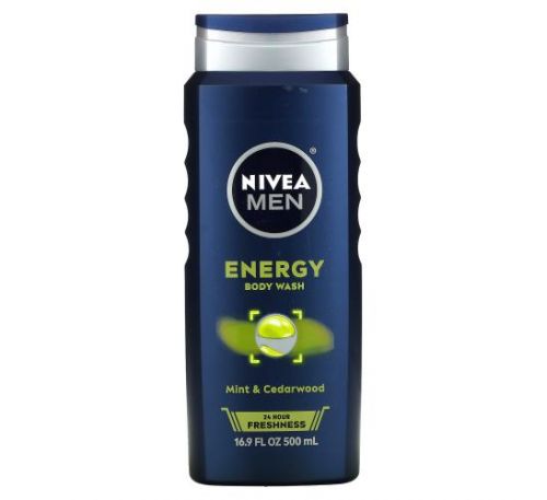Nivea, Men Body Wash, Energy, Mint & Cedarwood, 16.9 fl oz (500 ml)