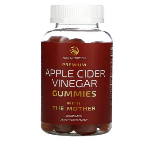 Nobi Nutrition, Premium Apple Cider Vinegar Gummies with The Mother, Apple , 60 Gummies