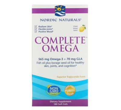 Nordic Naturals, Complete Omega, Lemon, 180 Soft Gels