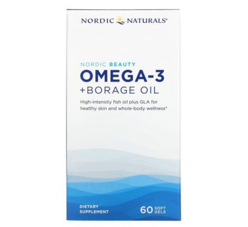 Nordic Naturals, Nordic Beauty, Omega-3 + Borage Oil, 60 Softgels