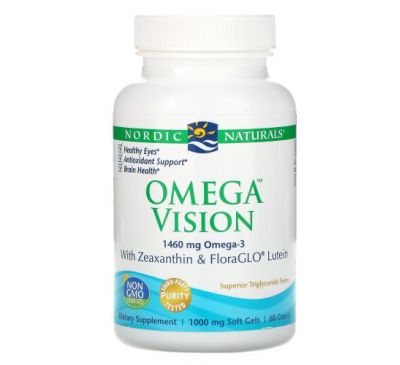 Nordic Naturals, Omega Vision, для зору, 730 мг, 60 капсул