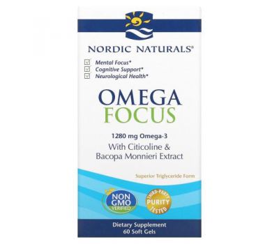 Nordic Naturals, Omega Focus, 1,280 mg, 60 Soft Gels