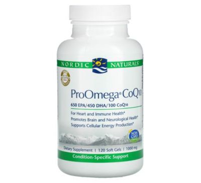 Nordic Naturals, ProOmega CoQ10, 1,000 mg, 120 Soft Gels