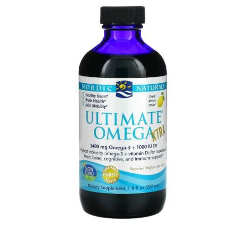 Nordic Naturals, Ultimate Omega Xtra, Lemon, 8 fl oz (237 ml)