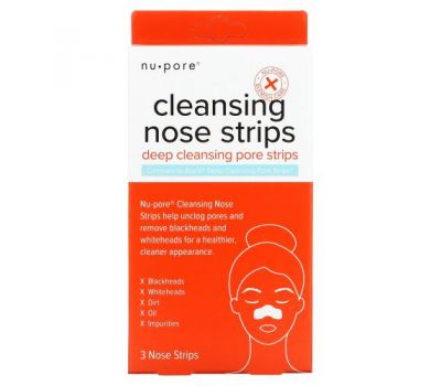 Nu-Pore, Очищающие полоски для носа, 3 полоски для носа