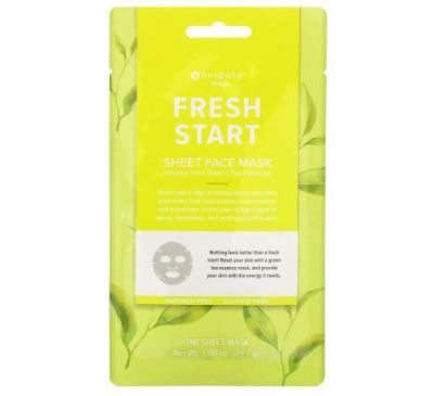 Nu-Pore, Fresh Start Sheet Beauty Face Mask, Green Tea, 1 Sheet, 1.05 oz (29.7 g)