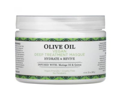 Nubian Heritage, Olive Oil, Vegan Deep Treatment Masque, 12 oz (340 g)