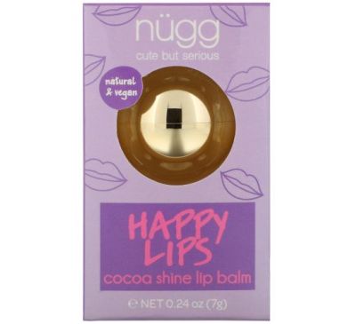 Nugg, Happy Lips, Cocoa Shine Lip Balm, 0.24 oz (7 g)