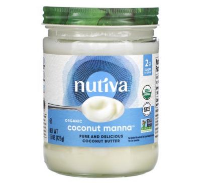 Nutiva, Organic, Coconut Manna, кокосове пюре, 425 г (15 унцій)
