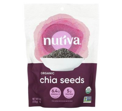 Nutiva, Органические семена чиа, 170 г (6 унций)