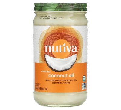 Nutiva, Organic Coconut Oil, Refined, 23 fl oz (680 ml)