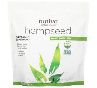 Nutiva, Organic Superfood, Raw Shelled Hempseed, 19 oz (539 g)