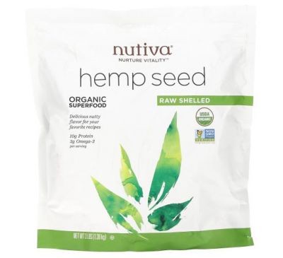 Nutiva, Organic Superfood, Raw Shelled Hempseed, 3 lbs (1.36 kg)