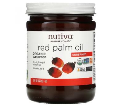 Nutiva, червона пальмова олія, нерафінована, 444 мл (15 рідк. унцій)