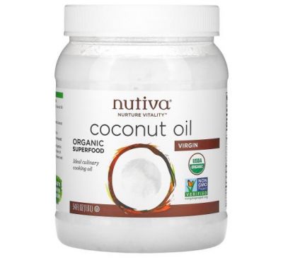 Nutiva, органическое кокосовое масло, первого отжима, 1,6 л (54 жидк. унции)