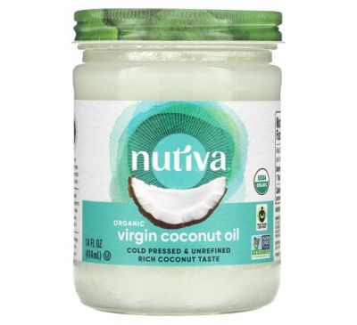 Nutiva, органічна кокосова олія першого віджиму, 414 мл (14 рідк. унцій)