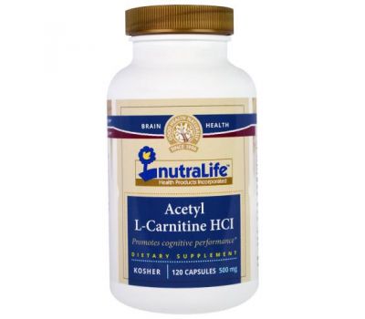 NutraLife, Acetyl L-Carnitine HCI, 500 mg, 120 Capsules