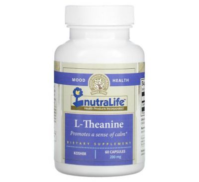 NutraLife, L-теанін, 200 мг, 60 капсул