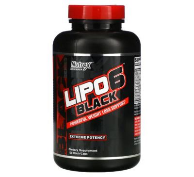 Nutrex Research, LIPO-6 Black, Extreme Potency, 120 Black-Caps