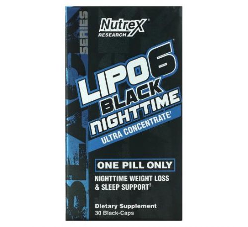 Nutrex Research, LIPO-6 Black Nighttime, Ultra Concentrate, 30 Black-Caps