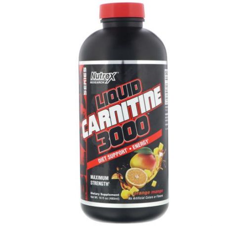 Nutrex Research, Liquid Carnitine 3000, Orange Mango, 16 fl oz (480 ml)
