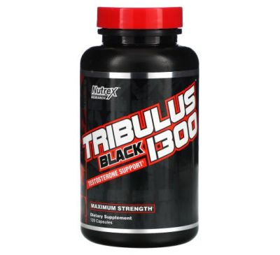 Nutrex Research, Tribulus Black 1300, Testosterone Support, 120 Capsules