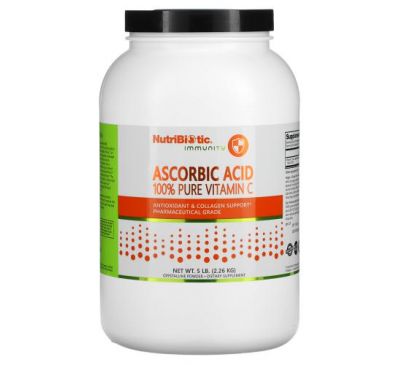 NutriBiotic, Immunity, Ascorbic Acid, 100% Pure Vitamin C, Crystalline Powder, 5 lb (2.26 kg)