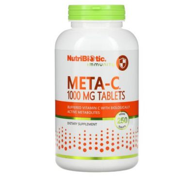 NutriBiotic, Immunity,  Meta-C, 1,000 mg, 250 Vegan Tablets