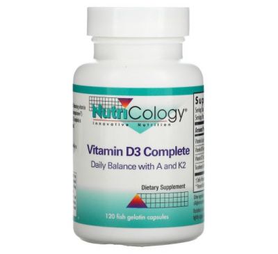 Nutricology, Vitamin D3 Complete, 120 Fish Gelatin Capsules