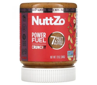 Nuttzo, Paleo Power Fuel, хрустящее масло из 7 орехов и семян, 340 г (12 унций)