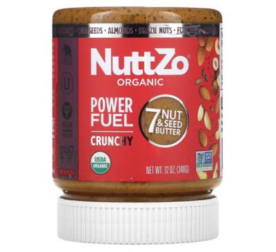 Nuttzo, Power Fuel, органічне масло з 7 горіхами й насінням, хрустке, 340 г (12 унцій)