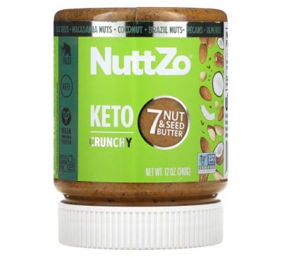 Nuttzo, кетомасло, 7 горіхів і насіння, хрустке, 340 г (12 унцій)