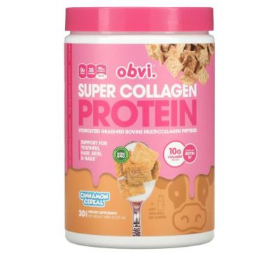 Obvi, Super Collagen Protein, Cinnamon Cereal , 12.27 oz (348 g)