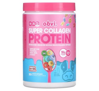 Obvi, Super Collagen Protein, Fruity Cereal, 12.69 oz (360 g)