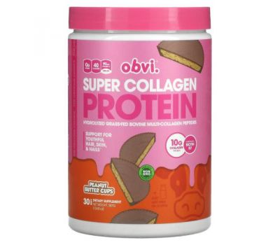 Obvi, Super Collagen Protein, Peanut Butter Cups, 13.65 oz (387 g)