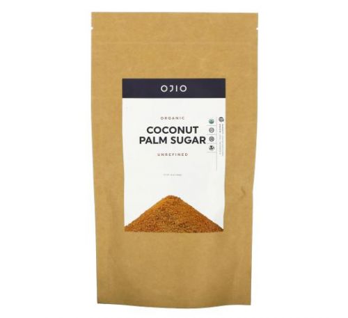 Ojio, Organic Coconut Palm Sugar, Unrefined, 12 oz (340 g)