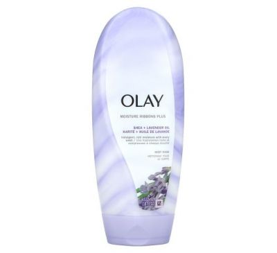 Olay, Moisture Ribbons Plus Body Wash, Shea + Lavender Oil, 18 fl oz (532 ml)