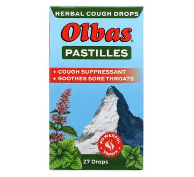 Olbas Therapeutic, Pastilles Herbal Cough Drops, Maximum Strength, 27 Drops