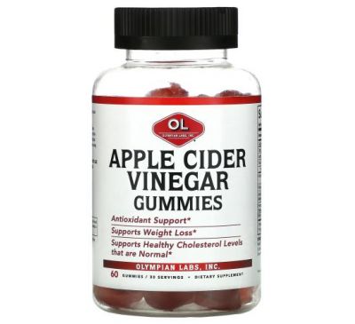Olympian Labs, Apple Cider Vinegar Gummies, 60 Gummies