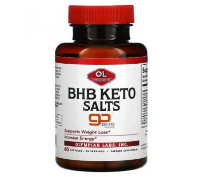 Olympian Labs, BHB кето-соли, 60 капсул