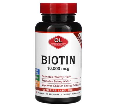 Olympian Labs, Biotin, 10,000 mcg, 60 Tablets