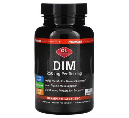 Olympian Labs, Performance Sports Nutrition, DIM, 250 mg, 30 Vegetarian Capsules